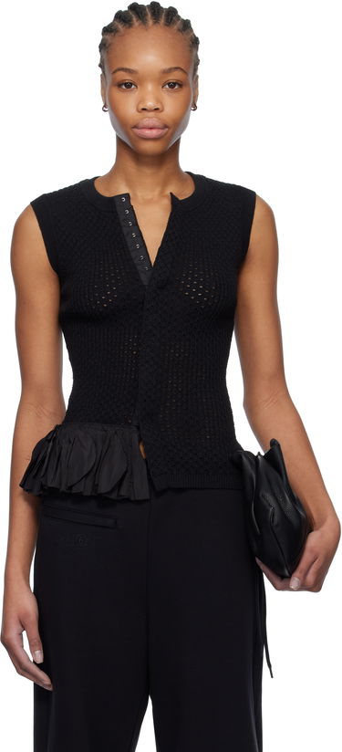 Sveter Maison Margiela MM6 Maison Margiela Detachable Ruffles Tank Top Čierna | S52NC0347 M13082, 0