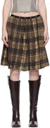 Reversible Plaid Midi Kilt Skirt
