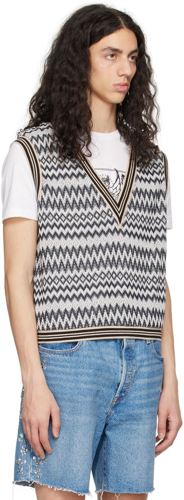 Sveter Anna Sui Zig Zag Knit Vest Šedá | M1023K31, 1