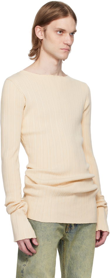Sveter Entire Studios Entire Studios Arches Ribbed Knit Sweater Béžová | ES2716BU, 4