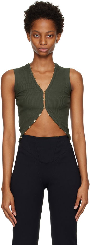 Tielko Dion Lee Hook & Eye Ribbed Tank Top Zelené | C3075F22, 0