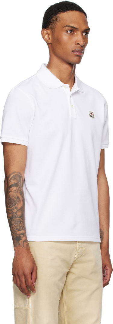 Polo tričko Moncler Moncler Logo Patch Cotton Piquet Polo Biela | K20918A0001484556, 1