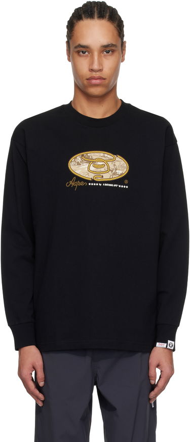 Mikina AAPE by A Bathing Ape AAPE by A Bathing Ape 'AAPE' Theme Long Sleeve T-Shirt Čierna | AAPLTM1621XXNBKX, 0