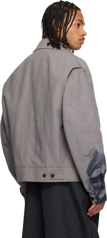 Bunda Dries Van Noten Dries Van Noten Abstract Floral Zip-Up Jacket Šedá | 252-020572-2368, 2