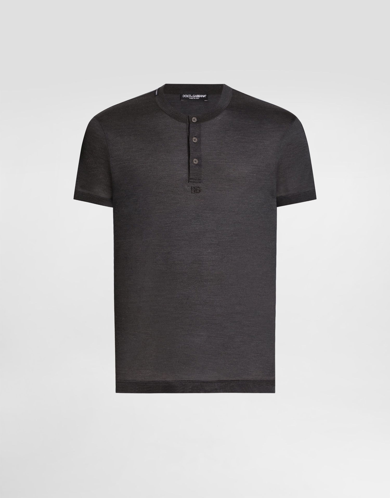 Tričko Dolce & Gabbana Dolce & Gabbana Serafino Silk T-Shirt with Embroidery Čierna | G8QK3ZG7PGOS8296, 0