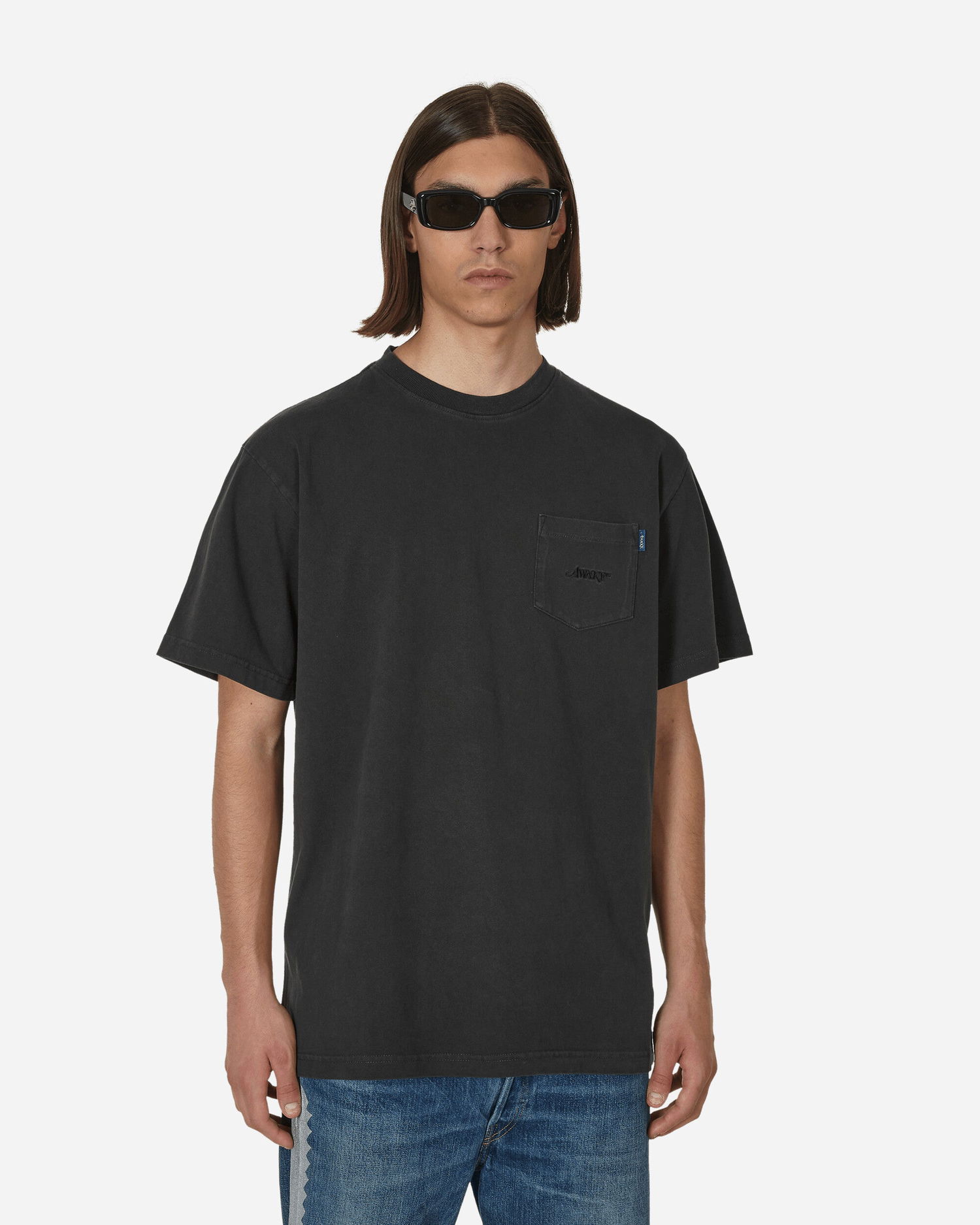 Tričko Awake NY Classic Logo Embroidered Pocket T-Shirt Čierna | AWK-SP23-TS006  BLA, 1
