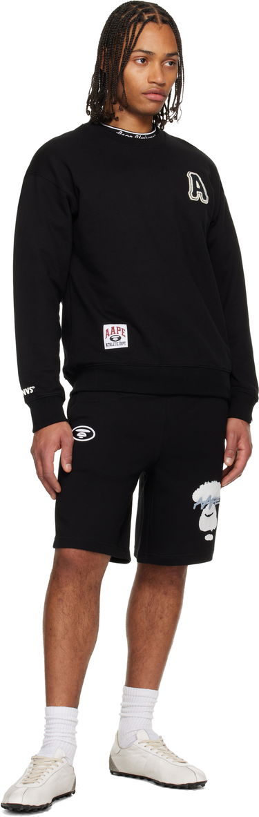 Šortky AAPE by A Bathing Ape Moonface Logo Sweat Shorts Čierna | AAPSPMC604XXNBKX, 3