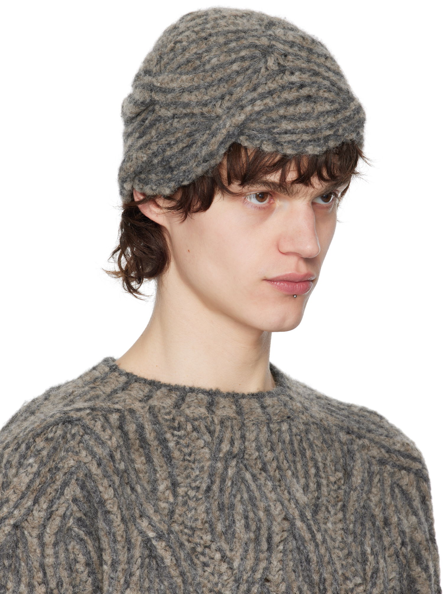 Kulicha Eckhaus Latta Eckhaus Latta Plait Beanie Šedá | 8109-EL-PS25-M - STONE, 1