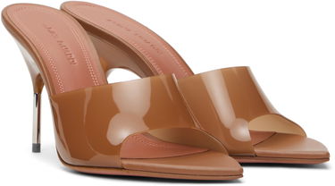 Doplnky Amina Muaddi Amina Muaddi Bianca Glass Slipper 95 Mules Hnedá | BIANCA GLASS SLIPPER 95, 3
