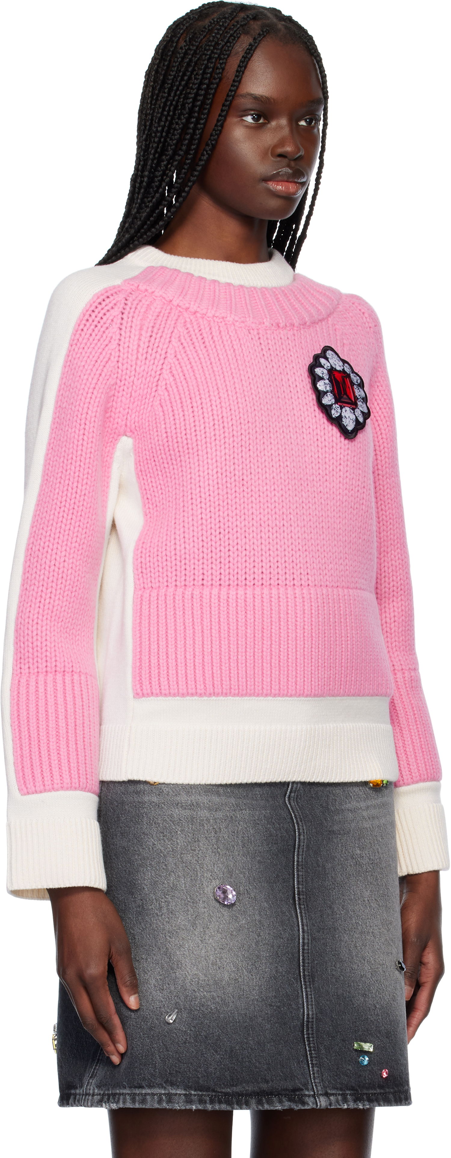 Sveter Marc Jacobs Marc Jacobs Trompe L'oeil Knit Sweater Ružová | 2S5RTP002K25, 1