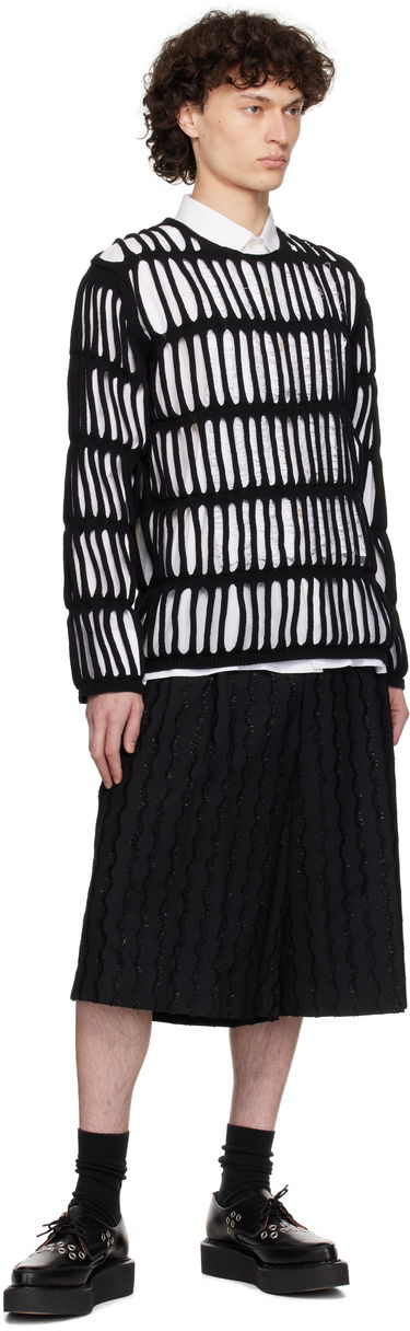 Sveter Comme des Garçons CDG Homme Plus Code Intarsia A Pattern Crewneck Sweater Čierna | PO-N011-051, 3
