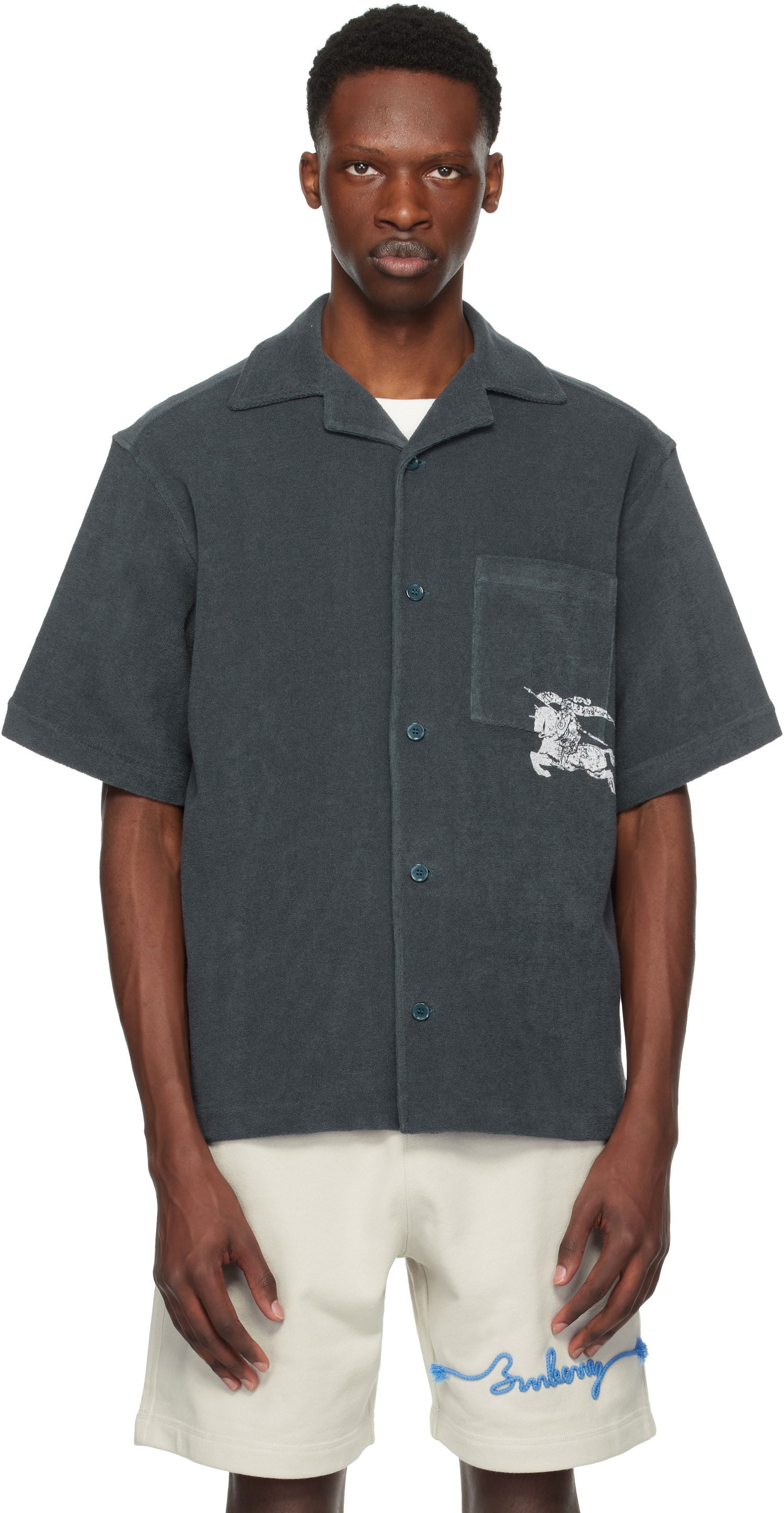 Košeľa Burberry Burberry EKD Cotton Resort Shirt Šedá | 8109205, 0