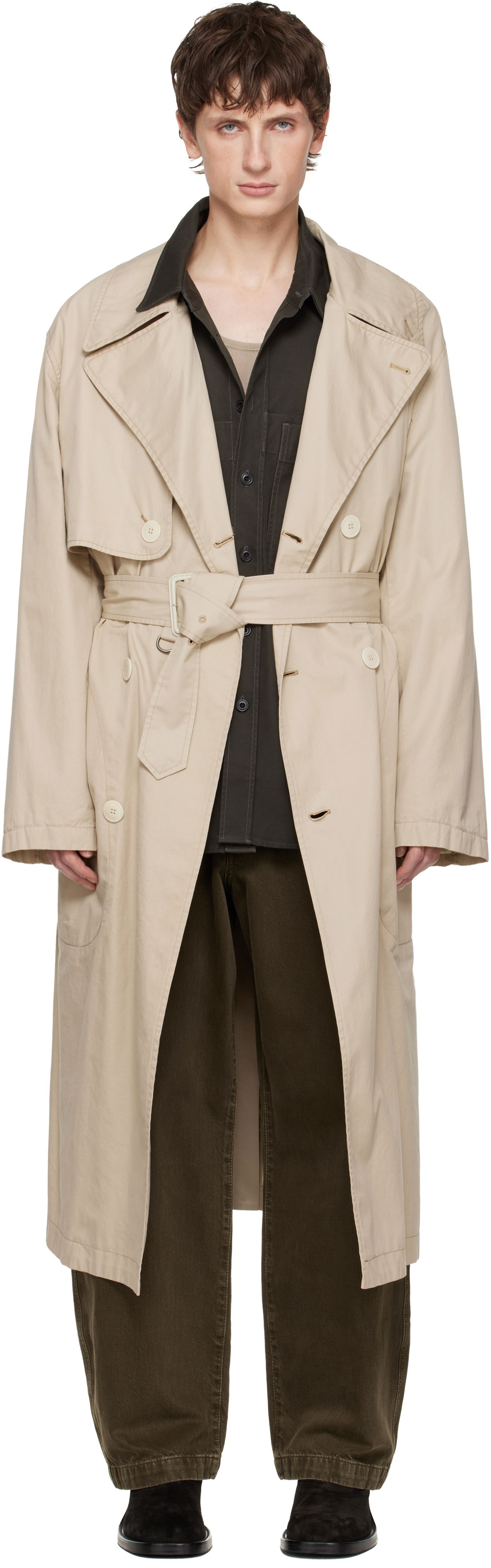 Trenčkot LEMAIRE Belted Trench Coat Béžová | CO1126 LF1441, 0