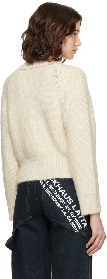Sveter Eckhaus Latta Eckhaus Latta Fisherman's Bomber Cardigan Biela | 8264-EL-PF25-EG -, 2