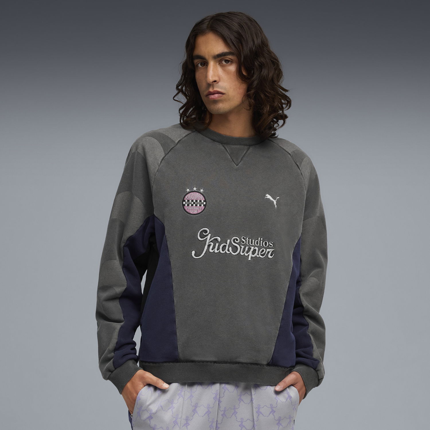 Mikina Puma Puma x KidSuper Studios Men's Sweatshirt Šedá | 632364_01, 1
