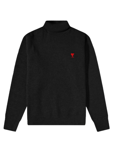 Sveter AMI Small A Heart Roll Neck Knit Čierna | HKS401-001-001