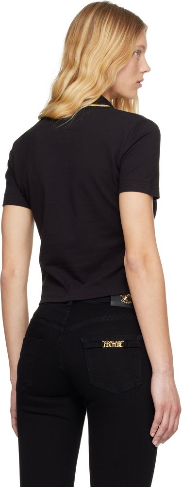 Polo tričko Versace Versace Jeans Couture Embroidered Logo Polo Čierna | E78HAGT00_ECJ01T, 2
