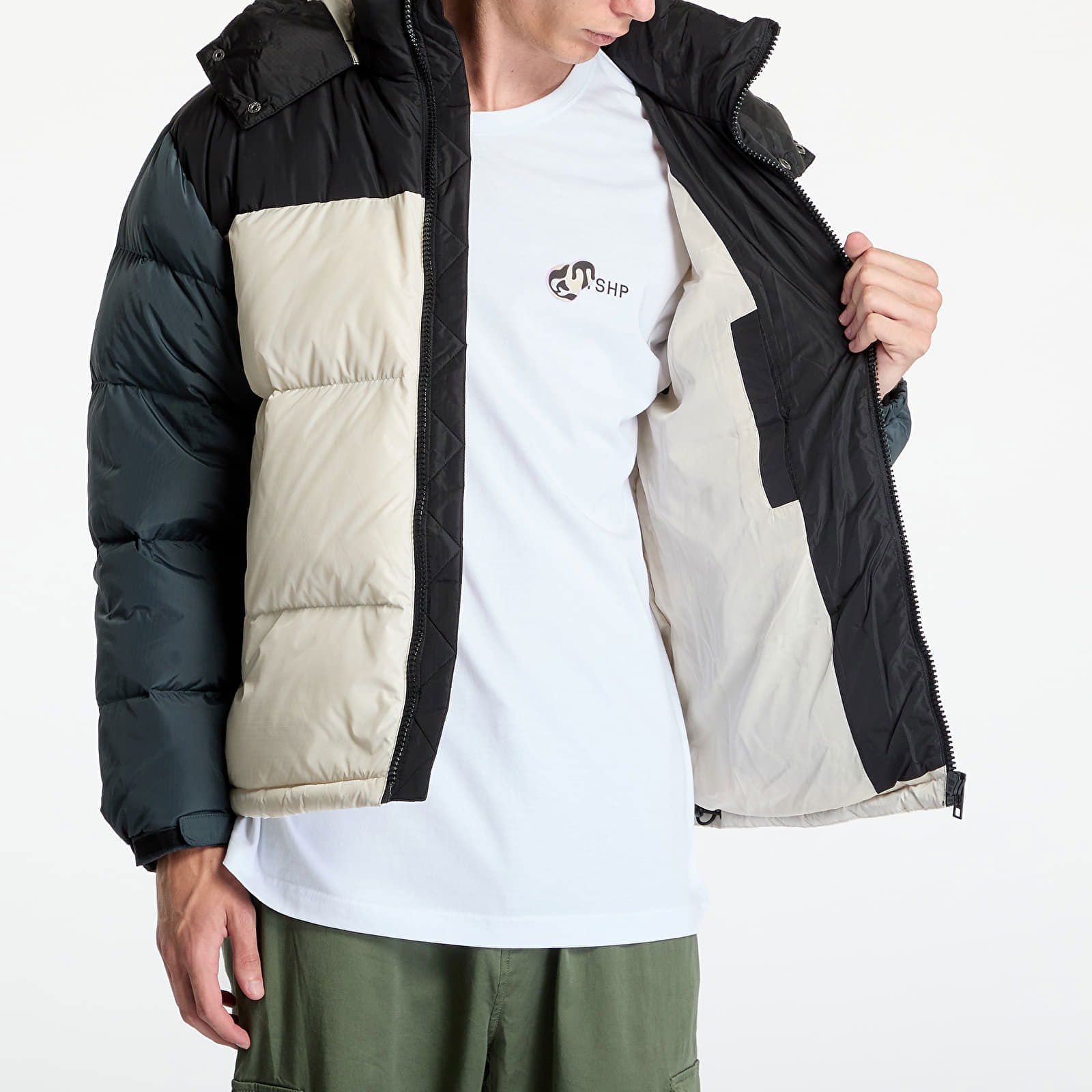 Alaska Colorblock Puffer Jacket Beige