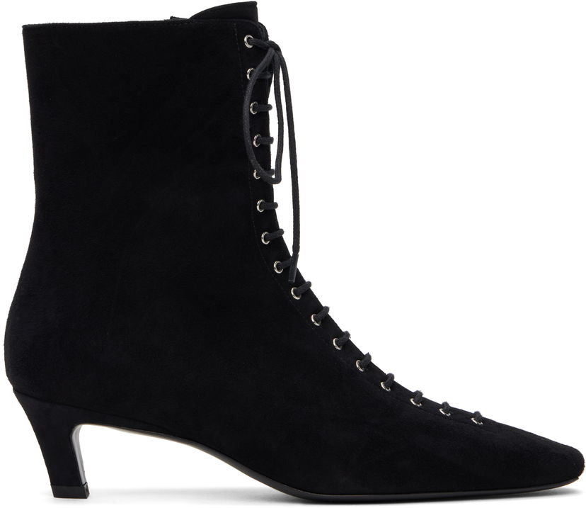 Doplnky TOTEME TOTEME Suede Lace-Up Ankle Boots Čierna | 252-WAS0209-LE0012
