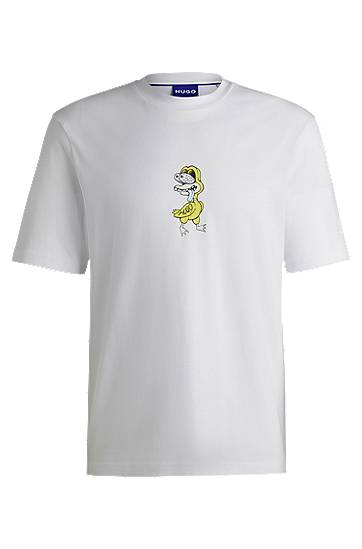 Tričko BOSS HUGO T-Shirt with Duck Graphic Biela | 50533391, 0