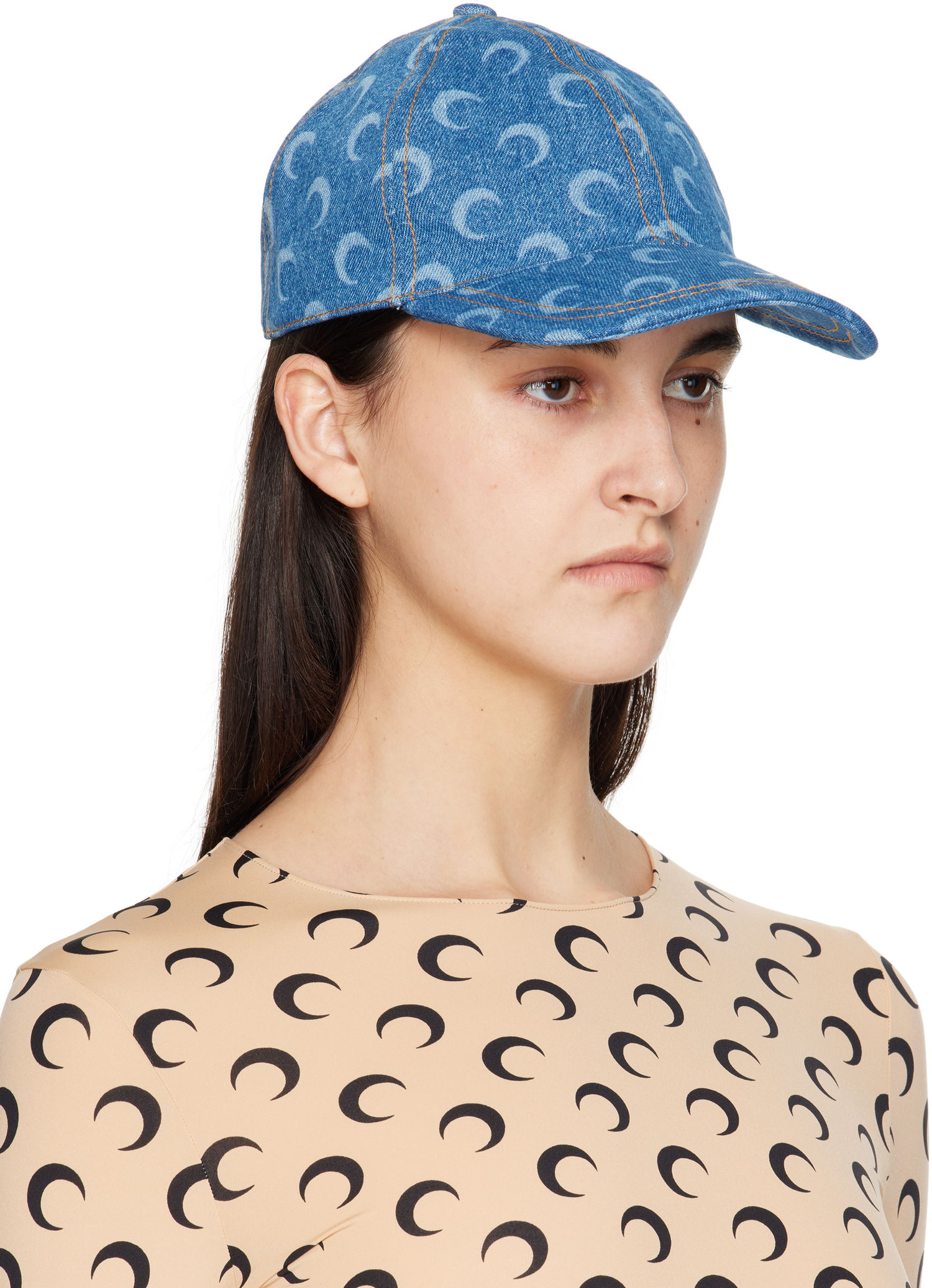 Šiltovka Marine Serre Marine Serre Moon Denim Baseball Cap Modrá | UHG048A CDEN0002, 1