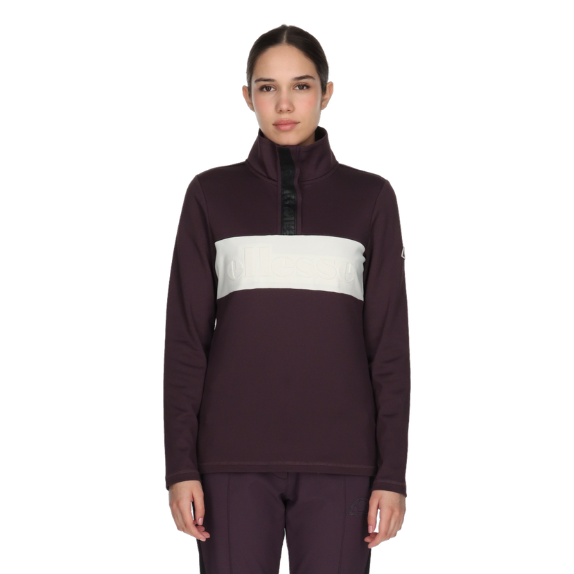 Mikina Ellesse High-Neck Fleece Pullover Embossed Logo Stripe Vínová | ELA243F620-70