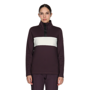 High-Neck Fleece Pullover Embossed Logo Stripe