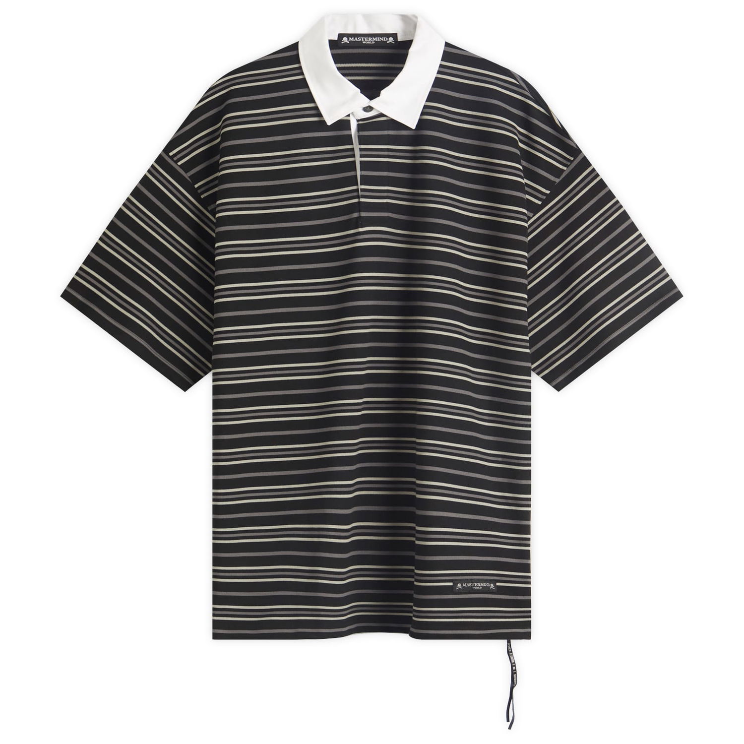 Polo tričko Mastermind WORLD Mastermind World Stripe Rugby Shirt, Size Medium Čierna | MW25S14-TS016-019, 1