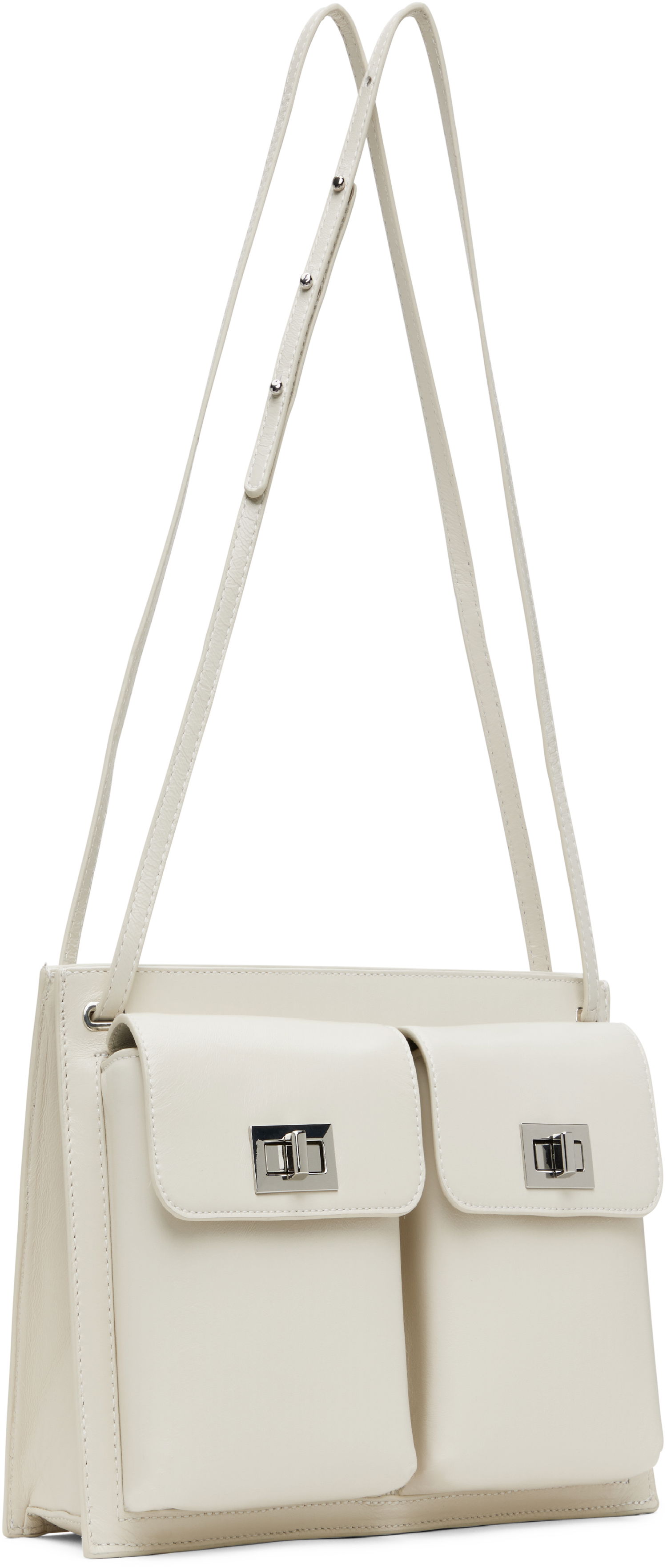 Taška cez rameno BY FAR Double Pocket Shoulder Bag Biela | MWBSB024LL002WH020PL, 1
