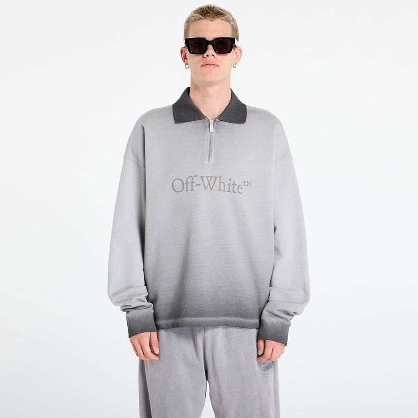 Mikina Off-White Off-White Laundry Fleece Polo Sweatshirt Šedá | OMAD00NF25FLE0061212