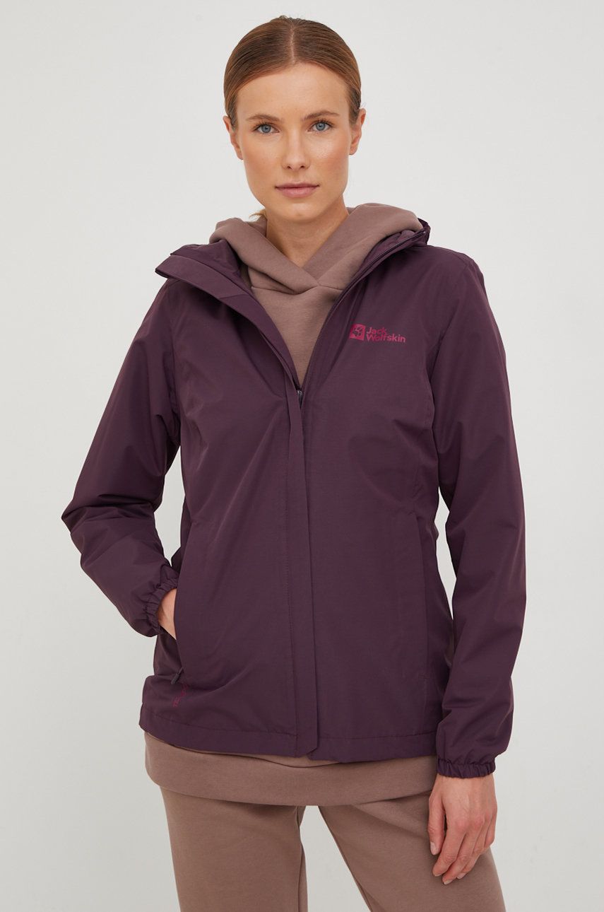 Vetrovka Jack Wolfskin Stormy Point Jacket Vínová | 1111202, 0