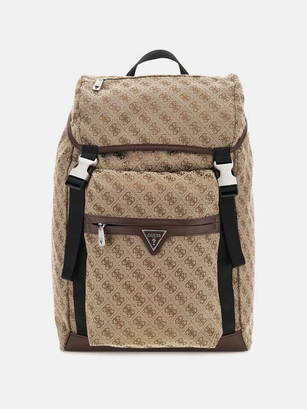 Batoh GUESS Vezzola Jacquard 4G Logo Backpack Hnedá | HMVZLJP4190, 0