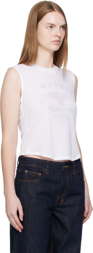 Tielko Ksubi Ksubi Motor Oil Moss Cropped Tank Top Biela | WFA25TA003, 1