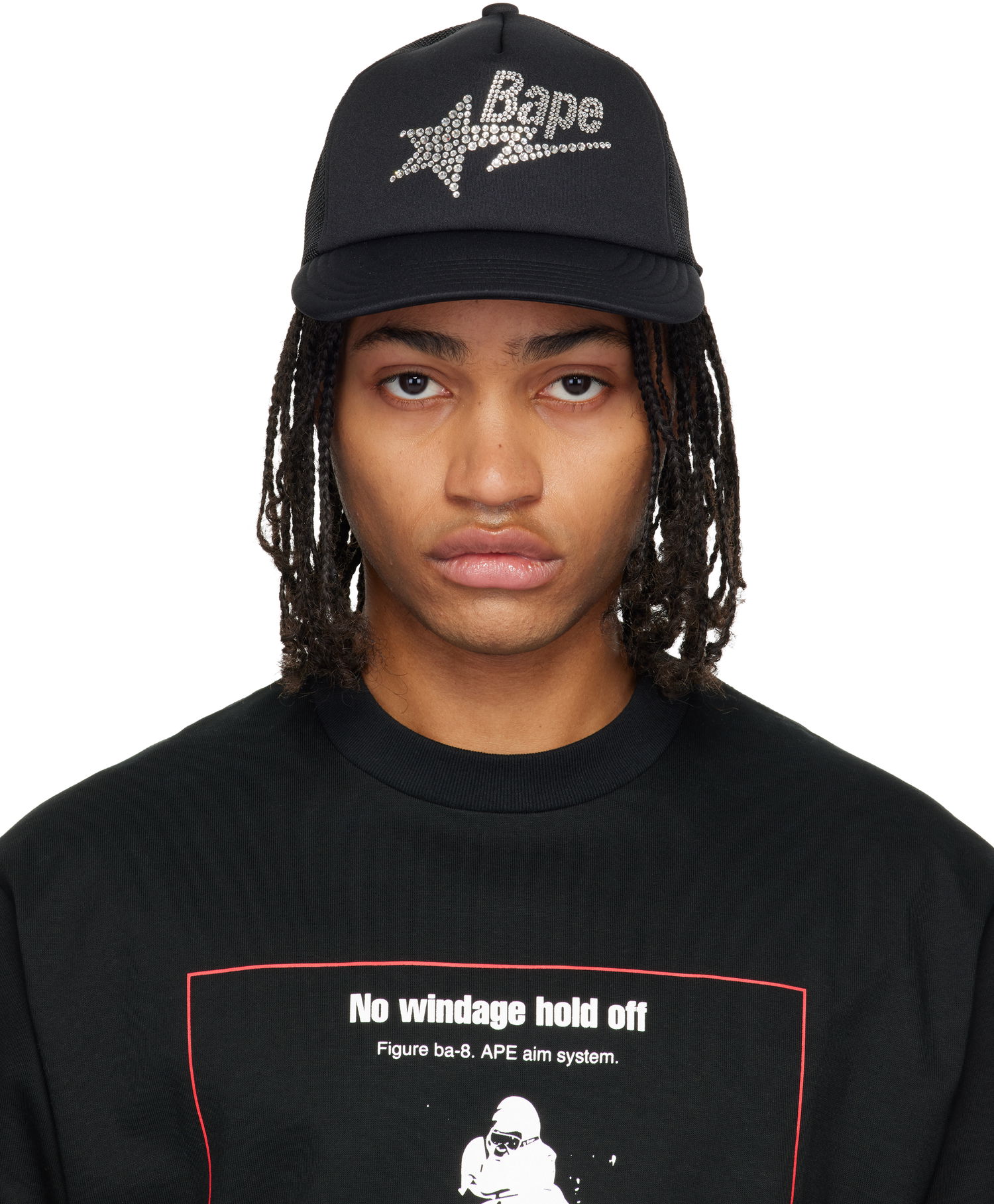 Šiltovka BAPE Crystal Stone 'Bape' STA Logo Mesh Cap Čierna | 001CPL802002L, 0