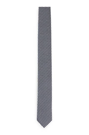 Opasok BOSS Silk-Blend Jacquard Tie with Geometric Pattern Navy | 50535298
