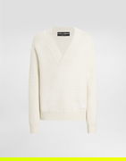 Embroidered Wool V-neck Sweater