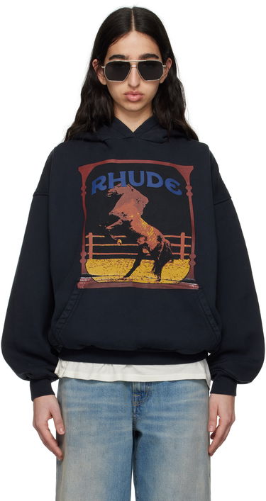 Mikina Rhude Rhude Cadre Horse Graphic Hoodie Čierna | RHSS25HO05012, 0