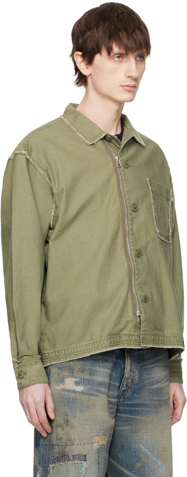 Bunda Neighborhood Neighborhood Untrimmed Zip Long Sleeve Shirt Zelené | 251AQNH-SHM06, 1