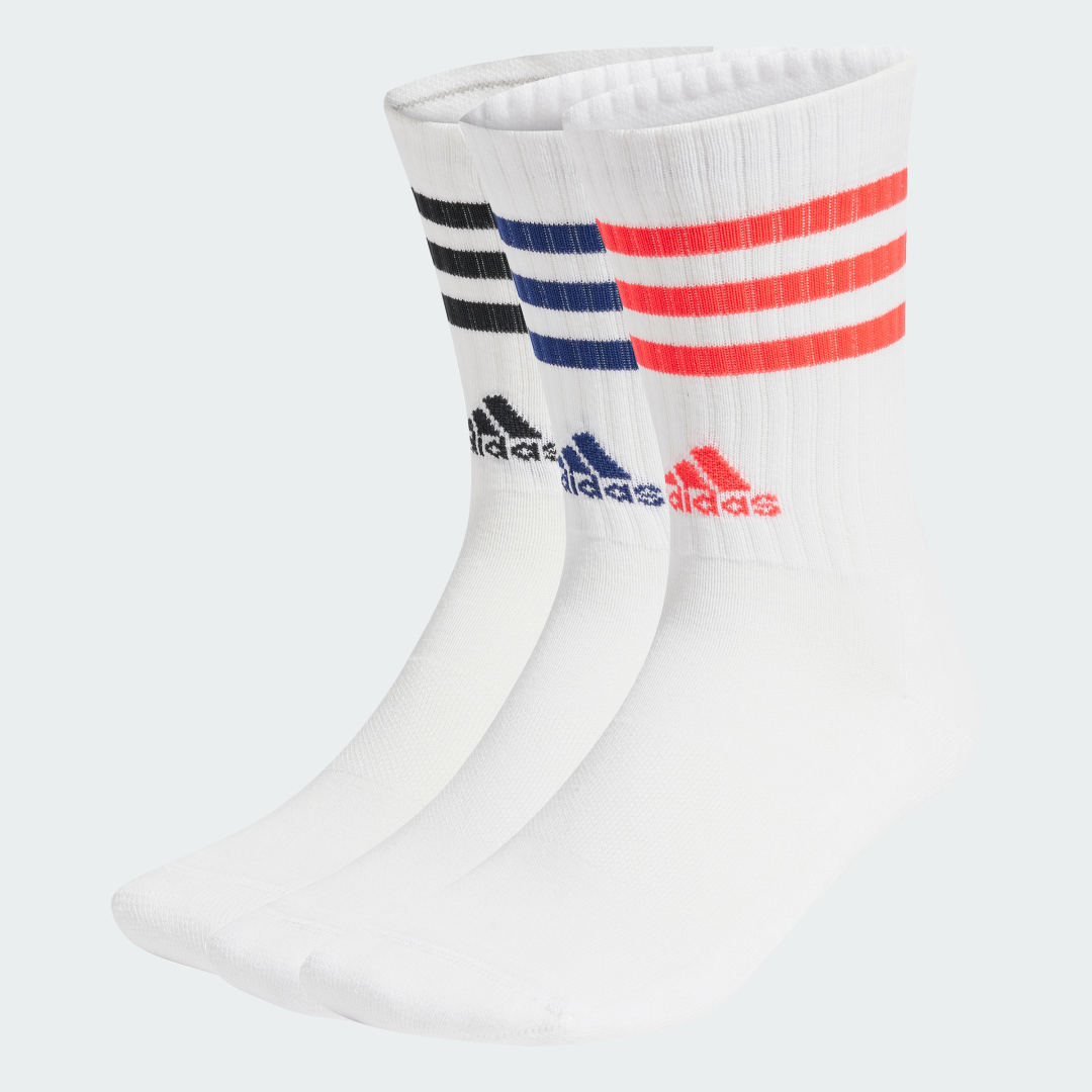 3-Stripes Cushioned Crew Socks (3 Pairs)