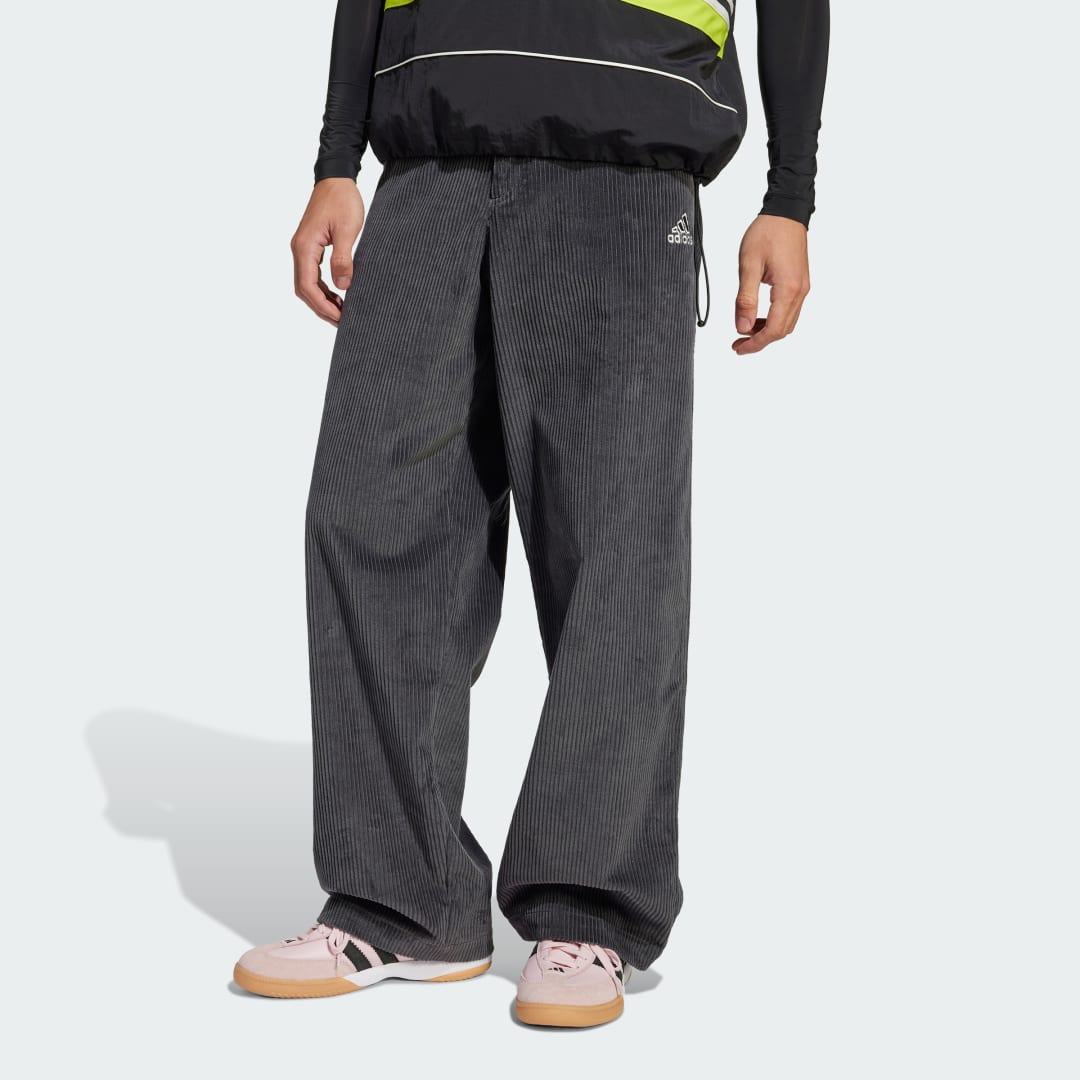 Nohavice adidas Performance Corduroy Wide Leg Pants Šedá | JD5411, 0