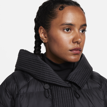 Prešívaná bunda Nike Sportswear Swoosh Puffer PrimaLoft® Therma-FIT Oversized Hooded Jacket Čierna | FB8729-010, 1