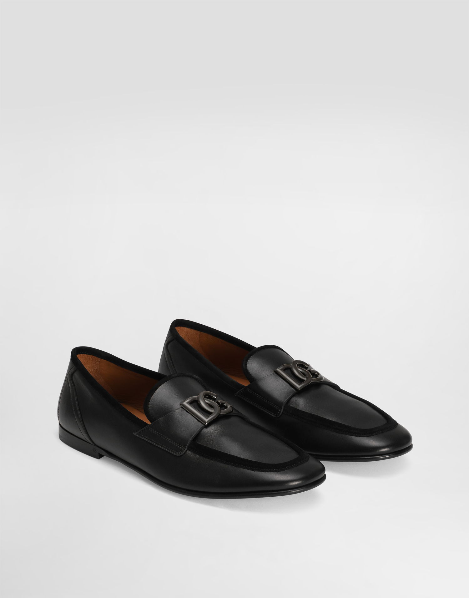 Doplnky Dolce & Gabbana Dolce & Gabbana Calfskin Loafers with Metal Buckle Čierna | A50462A6O7080999, 1