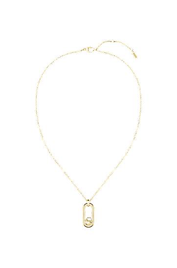 Náhrdelník BOSS Chain Necklace with Double B Monogram Pendant Žltá | 1580627