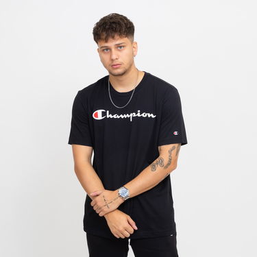 Tričko Champion Script Logo Crewneck T-Shirt Čierna | 219206-KK001, 0