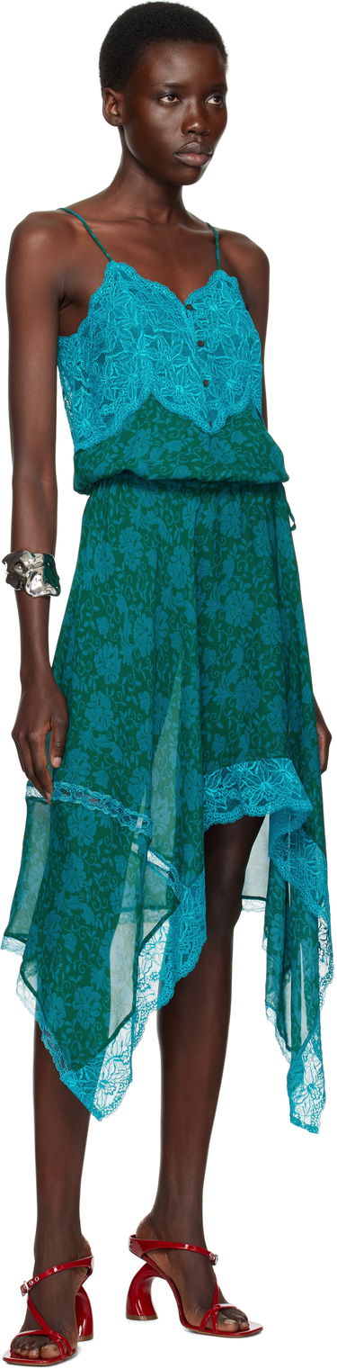 Šaty Dries Van Noten Dries Van Noten Asymmetrical Slip Midi Dress Zelené | 251-011032-1011, 3