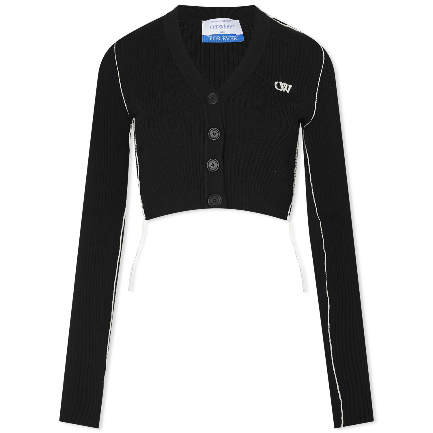 Sveter Off-White Outline Crop Cardigan Čierna | OWHB029C99KNI0011017, 0