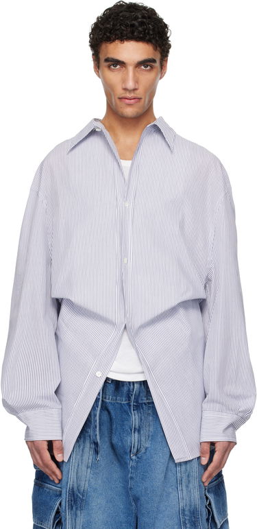 Košeľa HED MAYNER Hed Mayner Striped Poplin Shirt Modrá | HMMA60013B-HA167, 0