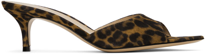 Doplnky Gianvito Rossi Gianvito Rossi Elle 55 Suede Leopard Print Mules Hnedá | G15110.55RIC.CMD, 0