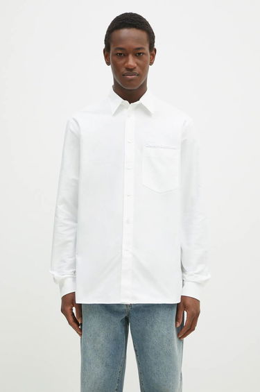 Košeľa JW Anderson JW Anderson Classic Fit Logo Pocket Shirt, Relaxed, Classic Collar Biela | SH0328.PG1140.001, 0