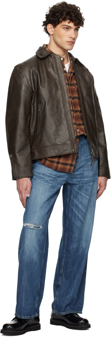 Bunda Nudie Jeans Leather Jacket Eddy Rider Čierna | 160930, 3